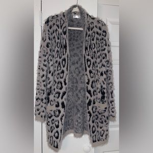 Leopard fuzzy cardigan